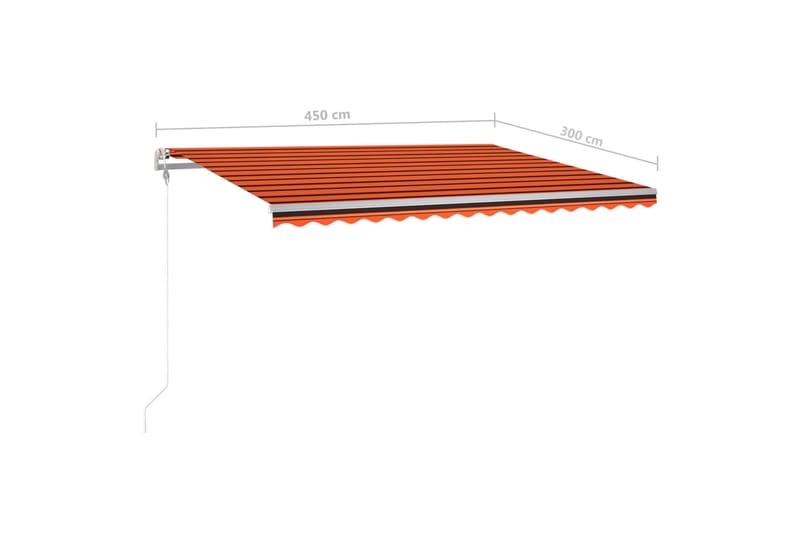 foldemarkise manuel betjening m. LED-lys 4,5x3 m - Orange - Havemøbler - Solafskærmning - Markiser - Balkonmarkise