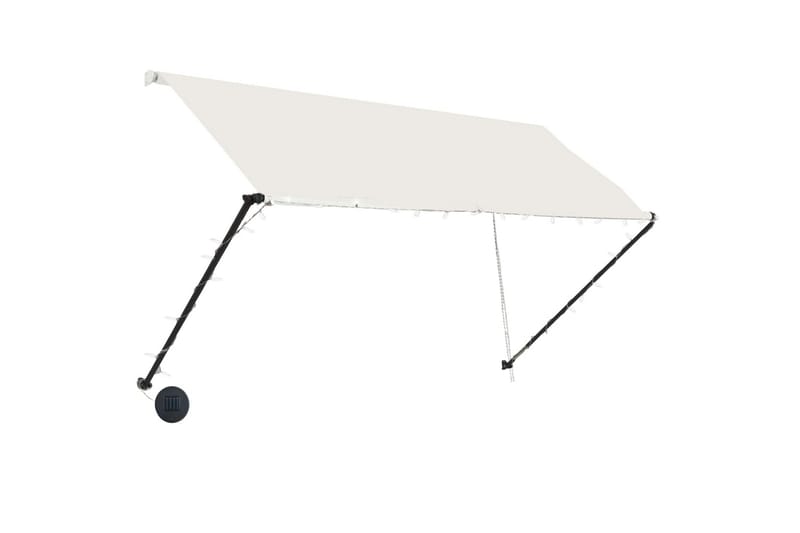 foldemarkise med LED 250x150 cm cremefarvet - Creme - Havemøbler - Solafskærmning - Markiser - Vinduesmarkise