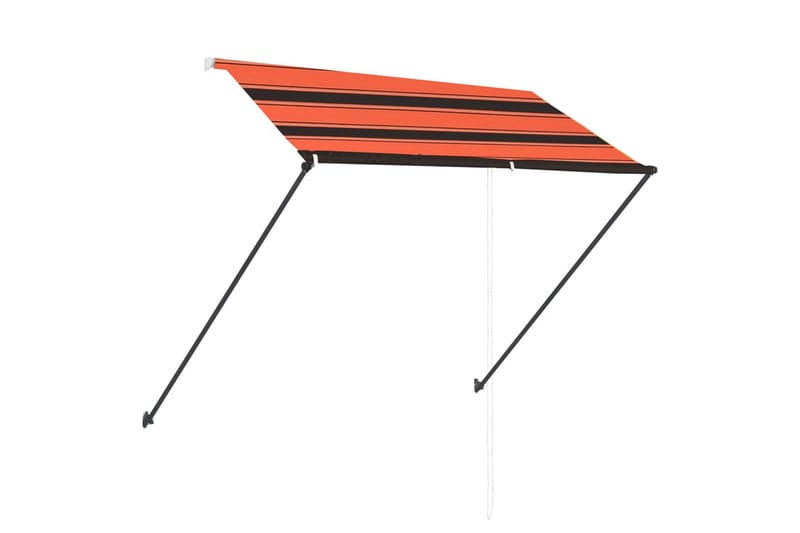 foldemarkise med LED 250x150 cm orange og brun - Flerfarvet - Havemøbler - Solafskærmning - Markiser - Vinduesmarkise