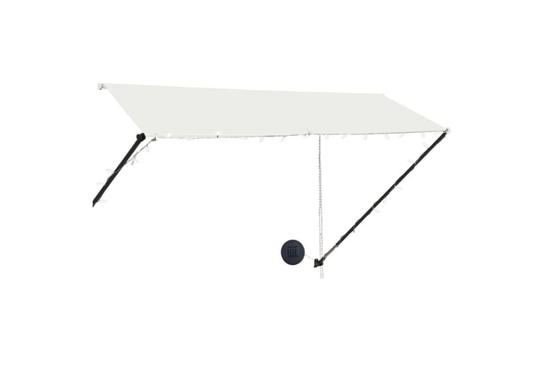 foldemarkise med LED 300x150 cm cremefarvet - Creme - Havemøbler - Solafskærmning - Markiser - Balkonmarkise