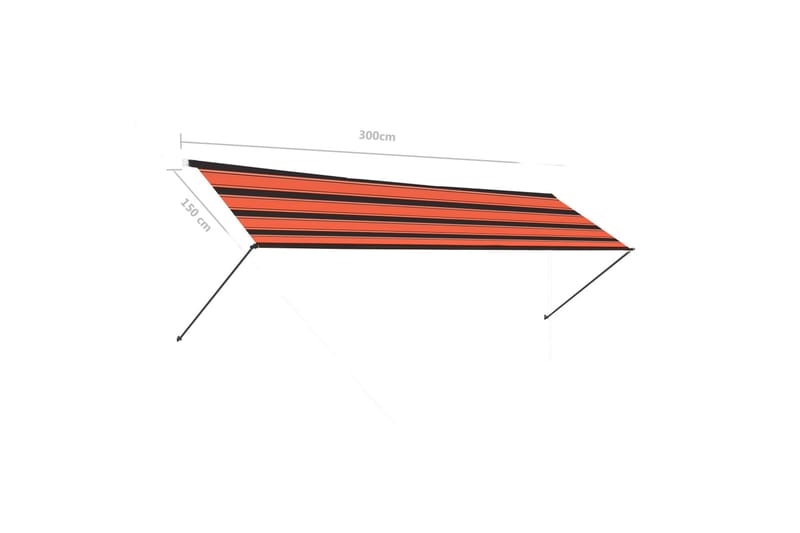 foldemarkise med LED 300x150 cm orange og brun - Flerfarvet - Havemøbler - Solafskærmning - Markiser - Balkonmarkise