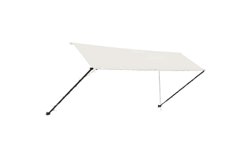 foldemarkise med LED 400x150 cm cremefarvet - Creme - Havemøbler - Solafskærmning - Markiser - Balkonmarkise