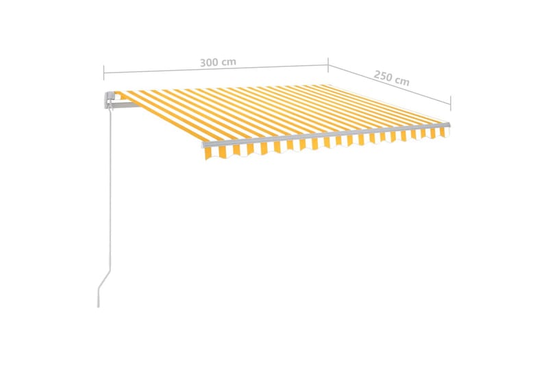 fritstående markise 300x250 cm automatisk betjening - Gul - Havemøbler - Solafskærmning - Markiser - Balkonmarkise