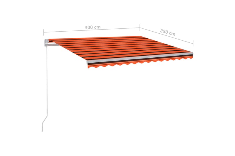 fritstående markise 300x250 cm automatisk betjening - Orange - Havemøbler - Solafskærmning - Markiser - Balkonmarkise