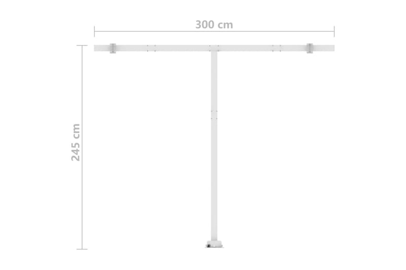 fritstående markise 300x250 cm manuel betjening blå/hvid - Blå - Havemøbler - Solafskærmning - Markiser - Balkonmarkise