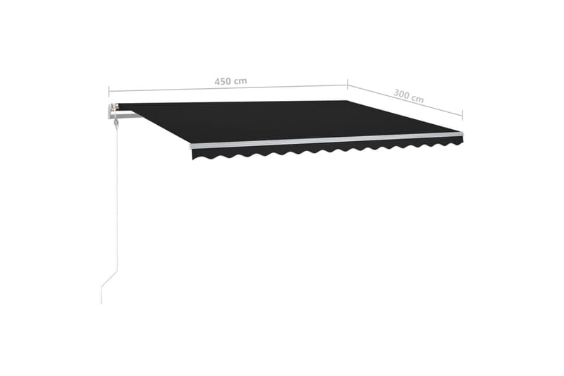 fritstående markise 450x300 cm manuel betjening - Antracit - Havemøbler - Solafskærmning - Markiser - Balkonmarkise