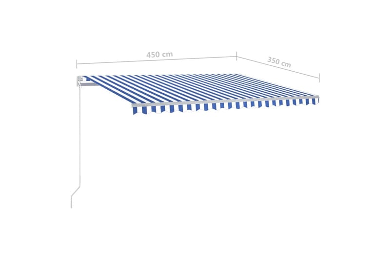 fritstående markise 450x350 cm automatisk betjening - Blå - Havemøbler - Solafskærmning - Markiser - Balkonmarkise