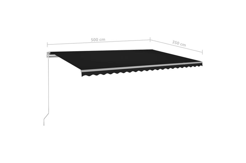 fritstående markise 500x350 cm automatisk - Antracit - Havemøbler - Solafskærmning - Markiser - Balkonmarkise