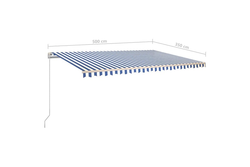 fritstående markise 500x350 cm automatisk betjening - Blå - Havemøbler - Solafskærmning - Markiser - Balkonmarkise