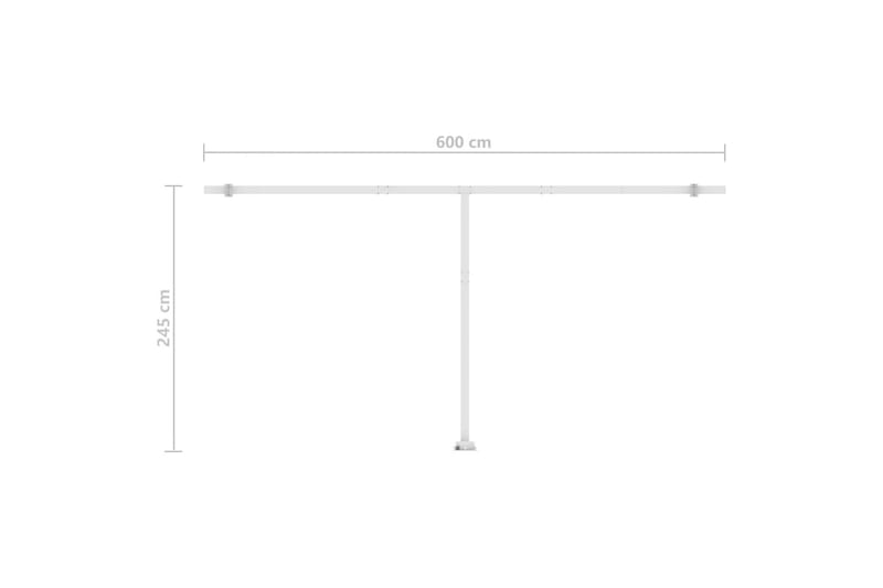 fritstående markise 600x300 cm automatisk betjening blå/hvid - Blå - Havemøbler - Solafskærmning - Markiser - Balkonmarkise