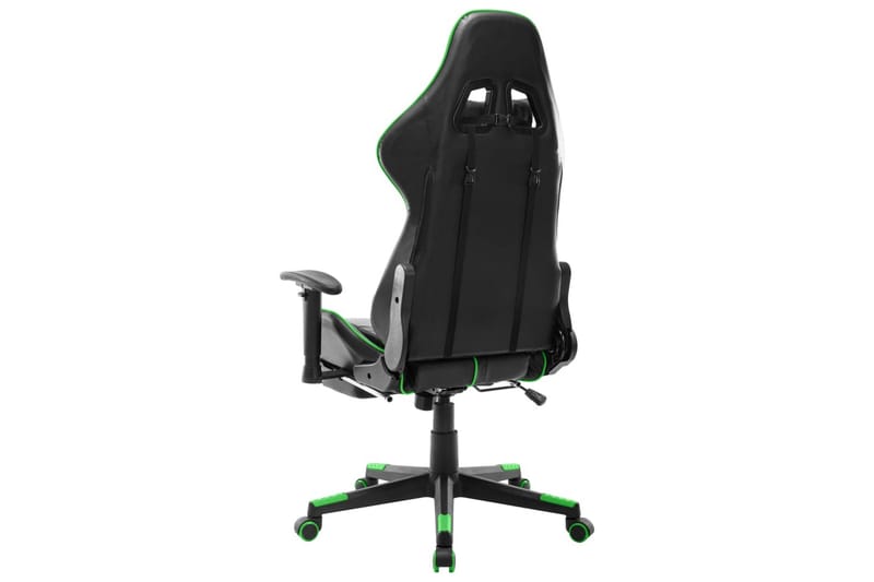 gamingstol med fodstøtte kunstlæder sort og grøn - Flerfarvet - Balkonmarkise - Markiser - Terrassemarkise