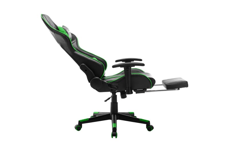 gamingstol med fodstøtte kunstlæder sort og grøn - Flerfarvet - Balkonmarkise - Markiser - Terrassemarkise