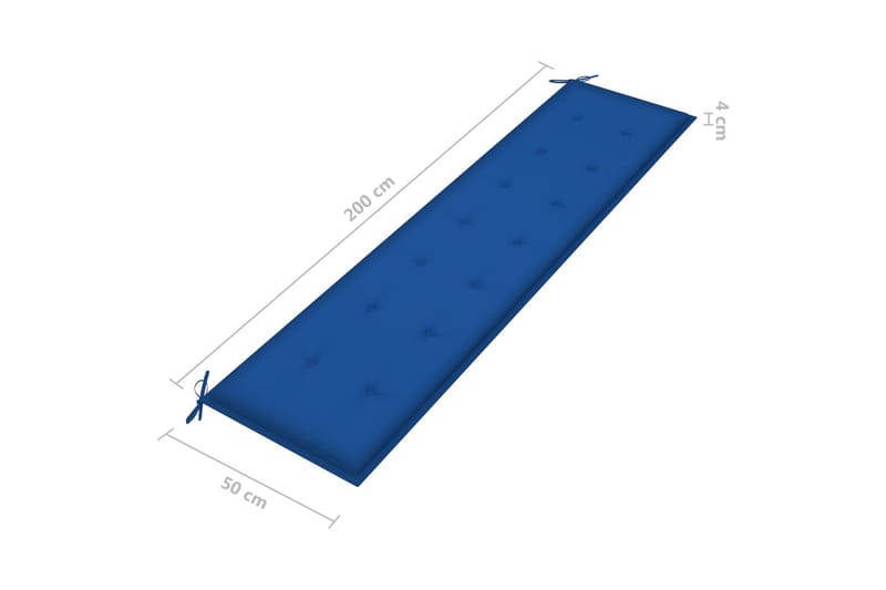 hynde til havebænk 200x50x4 cm stof kongeblå - Blå - Havemøbler - Solafskærmning - Markiser - Balkonmarkise