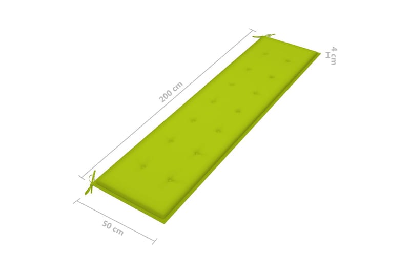 hynde til havebænk 200x50x4 cm stof lysegrøn - Grøn - Havemøbler - Solafskærmning - Markiser - Balkonmarkise