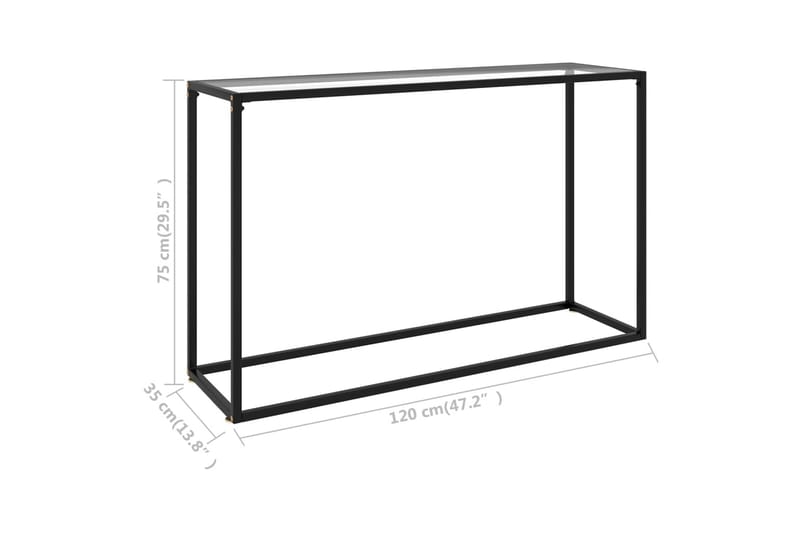 konsolbord 120x35x75 cm hærdet glas transparent - gennemsigtig - Havemøbler - Solafskærmning - Markiser - Balkonmarkise