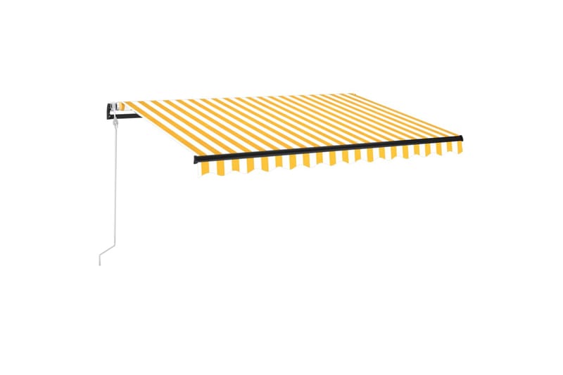 markise 350x250 cm automatisk betjening gul og hvid - Gul - Havemøbler - Solafskærmning - Markiser - Balkonmarkise