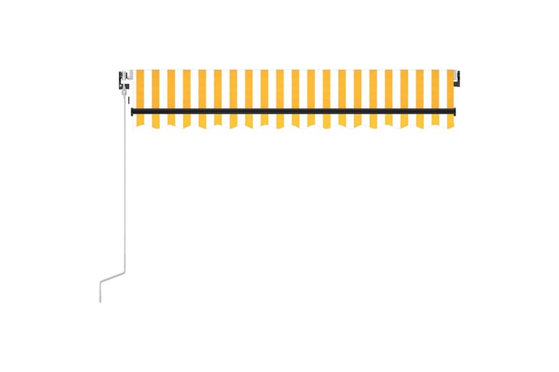 markise 350x250 cm automatisk betjening gul og hvid - Gul - Havemøbler - Solafskærmning - Markiser - Balkonmarkise