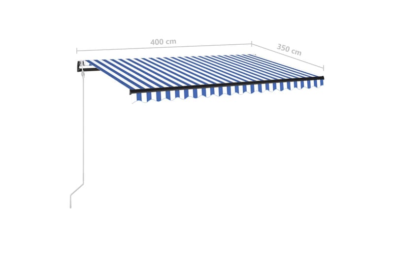 markise 400x350 cm automatisk betjening blå og hvid - Blå - Havemøbler - Solafskærmning - Markiser - Balkonmarkise