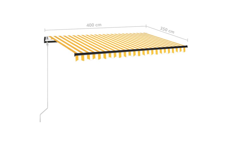 markise 400x350 cm automatisk betjening gul og hvid - Gul - Havemøbler - Solafskærmning - Markiser - Balkonmarkise