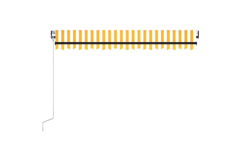 markise 450x350 cm automatisk betjening gul og hvid - Gul - Havemøbler - Solafskærmning - Markiser - Balkonmarkise