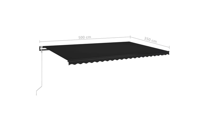 markise 500x350 cm automatisk betjening antracitgrå - Antracit - Havemøbler - Solafskærmning - Markiser - Balkonmarkise