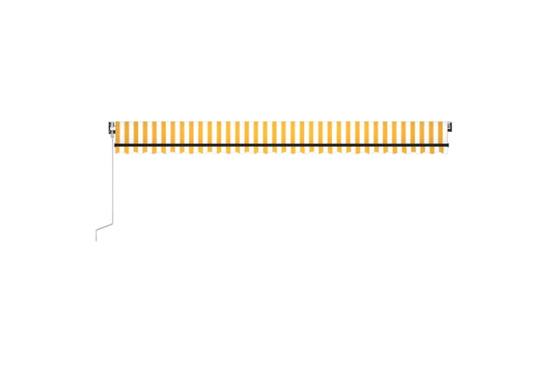markise 600x350 cm automatisk betjening gul og hvid - Gul - Havemøbler - Solafskærmning - Markiser - Balkonmarkise