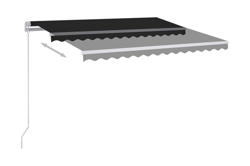 markise m. LED + vindsensor 3,5x2,5 m automatisk antracitgrå - Antracit - Havemøbler - Solafskærmning - Markiser - Balkonmarkise