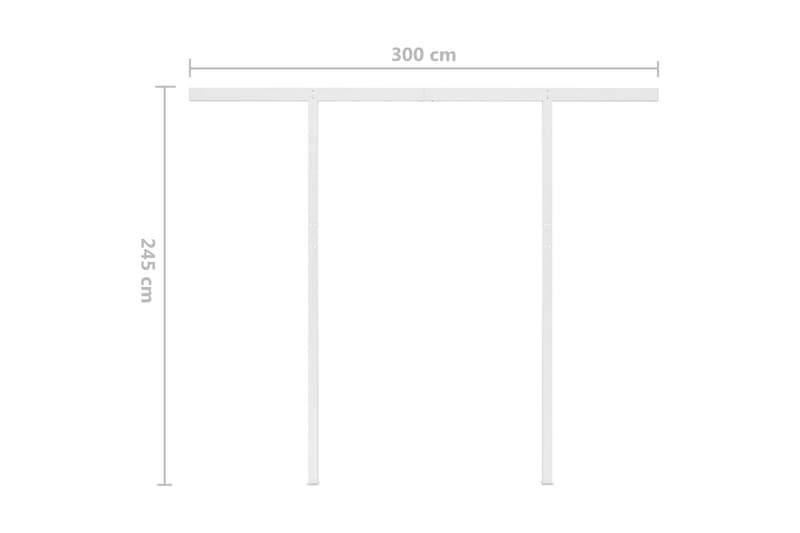 markise m. LED + vindsensor 3,5x2,5 m automatisk cremefarvet - Creme - Havemøbler - Solafskærmning - Markiser - Balkonmarkise