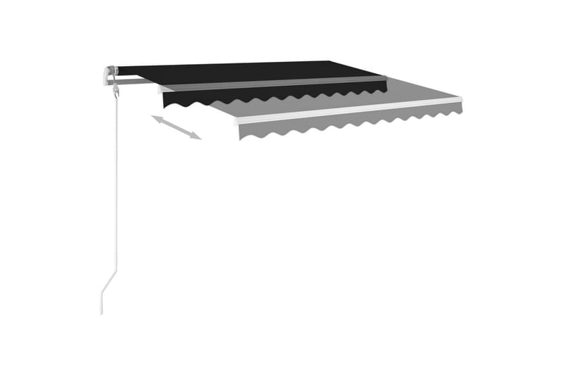 markise m. LED + vindsensor 300x250 cm automatisk antracit - Antracit - Havemøbler - Solafskærmning - Markiser - Balkonmarkise