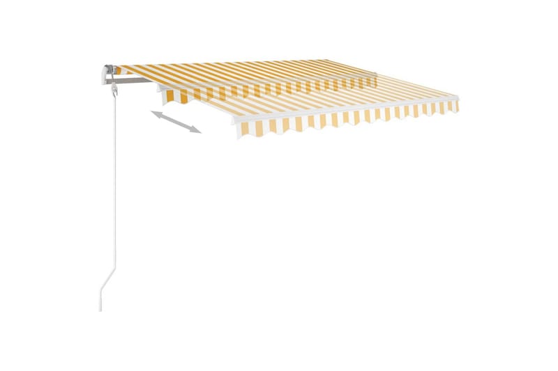 markise m. LED + vindsensor 300x250 cm automatisk gul/hvid - Gul - Havemøbler - Solafskærmning - Markiser - Balkonmarkise