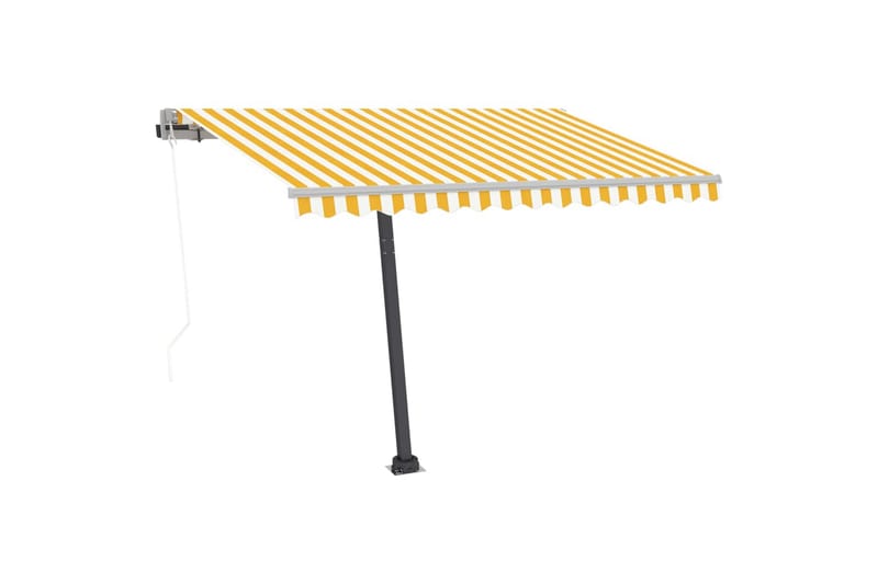 markise m. LED + vindsensor 350x250 cm automatisk - Gul - Havemøbler - Solafskærmning - Markiser - Balkonmarkise