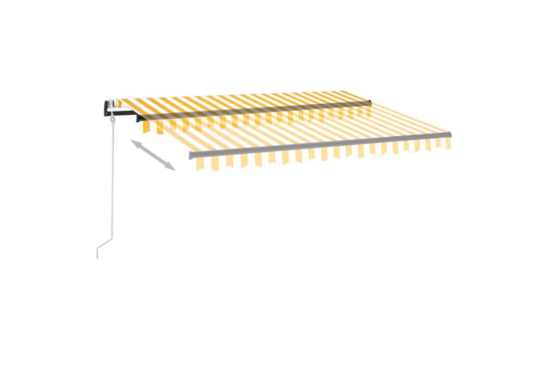 markise m. LED + vindsensor 350x250 cm automatisk gul/hvid - Gul - Havemøbler - Solafskærmning - Markiser - Balkonmarkise