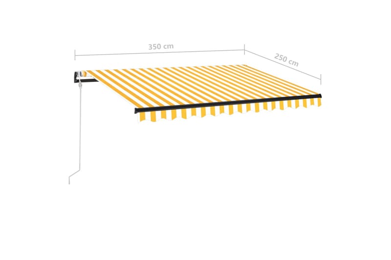 markise m. LED + vindsensor 350x250 cm automatisk gul/hvid - Gul - Havemøbler - Solafskærmning - Markiser - Balkonmarkise