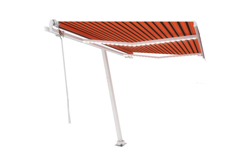 markise m. LED + vindsensor 350x250 cm automatisk - Orange - Balkonmarkise - Markiser - Terrassemarkise