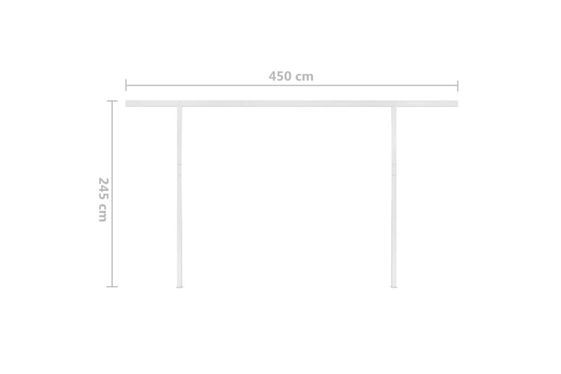 markise m. LED + vindsensor 4,5x3,5 m automatisk betjening - Creme - Havemøbler - Solafskærmning - Markiser - Balkonmarkise