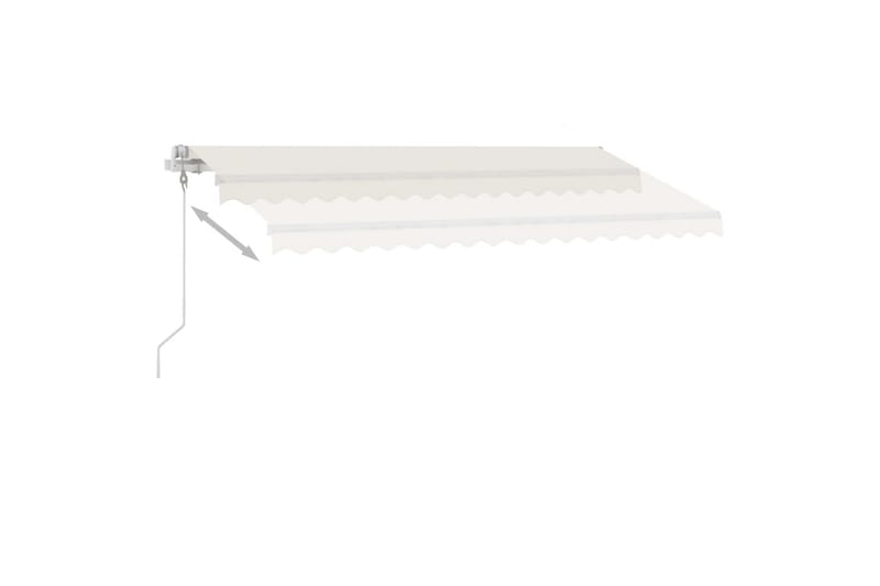 markise m. LED + vindsensor 400x350 cm automatisk creme - Creme - Havemøbler - Solafskærmning - Markiser - Balkonmarkise