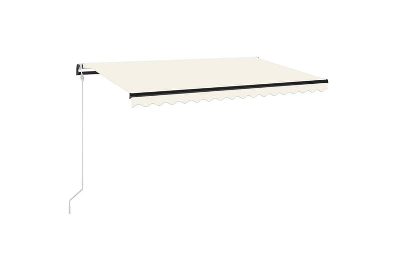 markise m. LED + vindsensor 400x350 cm automatisk creme - Creme - Havemøbler - Solafskærmning - Markiser - Balkonmarkise