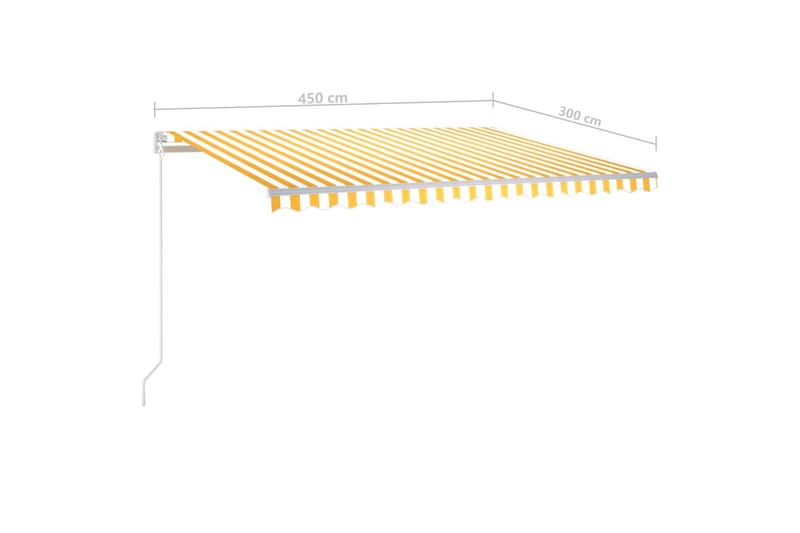 markise m. LED + vindsensor 450x300 cm automatisk - Gul - Havemøbler - Solafskærmning - Markiser - Balkonmarkise