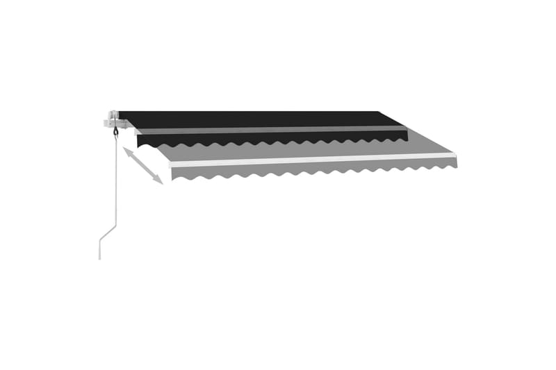 markise m. LED + vindsensor 450x350 cm automatisk antracit - Antracit - Havemøbler - Solafskærmning - Markiser - Balkonmarkise