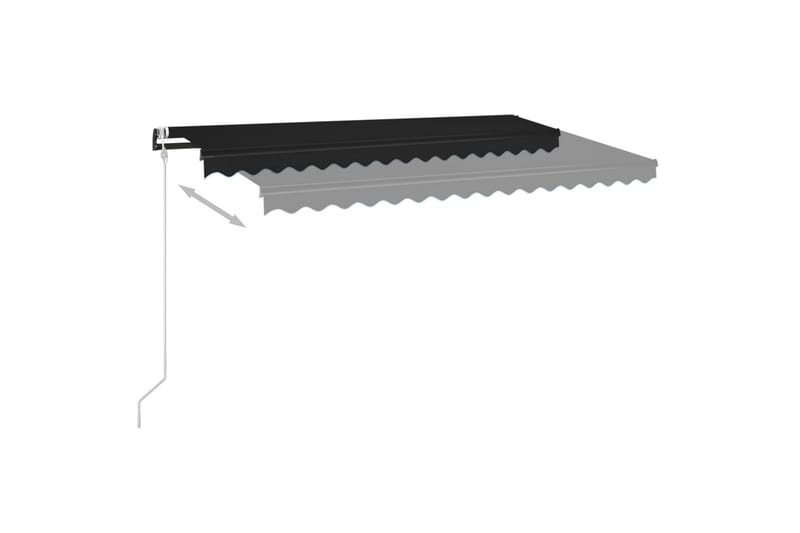 markise m. LED + vindsensor 450x350 cm automatisk antracit - Antracit - Havemøbler - Solafskærmning - Markiser - Balkonmarkise