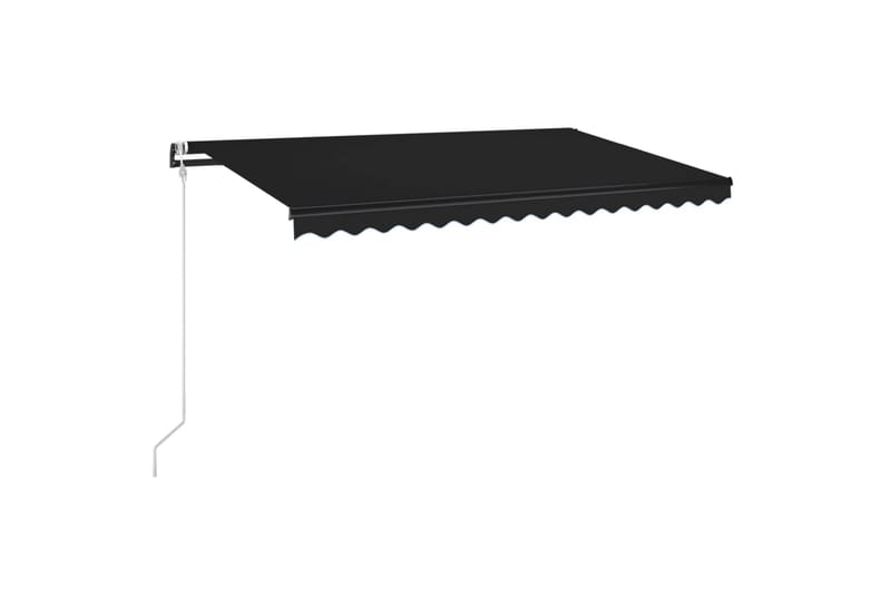 markise m. LED + vindsensor 450x350 cm automatisk antracit - Antracit - Havemøbler - Solafskærmning - Markiser - Balkonmarkise