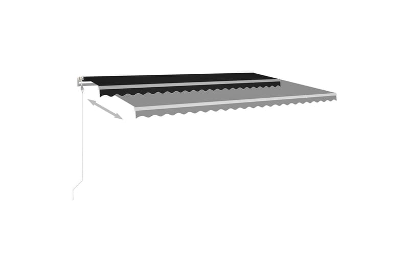 markise m. LED + vindsensor 500x350 cm automatisk antracit - Antracit - Havemøbler - Solafskærmning - Markiser - Balkonmarkise