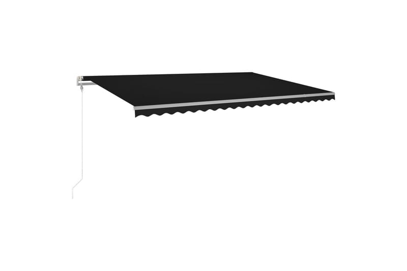 markise m. LED + vindsensor 500x350 cm automatisk antracit - Antracit - Havemøbler - Solafskærmning - Markiser - Balkonmarkise