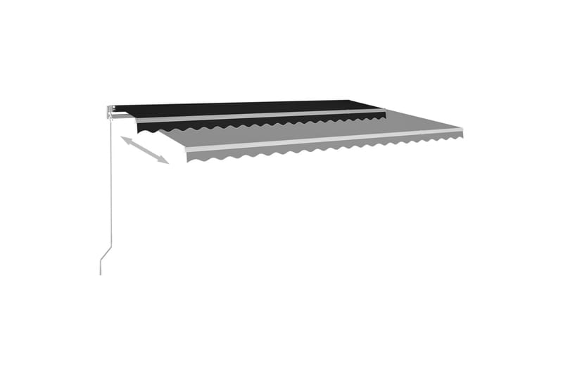 markise m. LED + vindsensor 500x350 cm automatisk - Antracit - Havemøbler - Solafskærmning - Markiser - Balkonmarkise