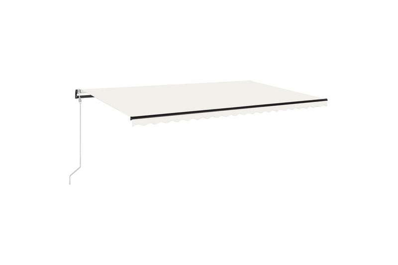 markise m. LED + vindsensor 500x350 cm automatisk creme - Creme - Havemøbler - Solafskærmning - Markiser - Balkonmarkise