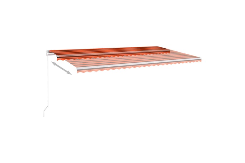 markise m. LED + vindsensor 600x300 cm automatisk - Orange - Havemøbler - Solafskærmning - Markiser - Balkonmarkise