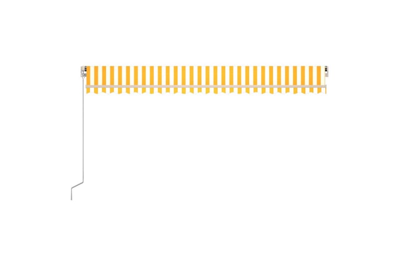 markise m. LED 500x350 cm manuel betjening gul og hvid - Gul - Havemøbler - Solafskærmning - Markiser - Balkonmarkise