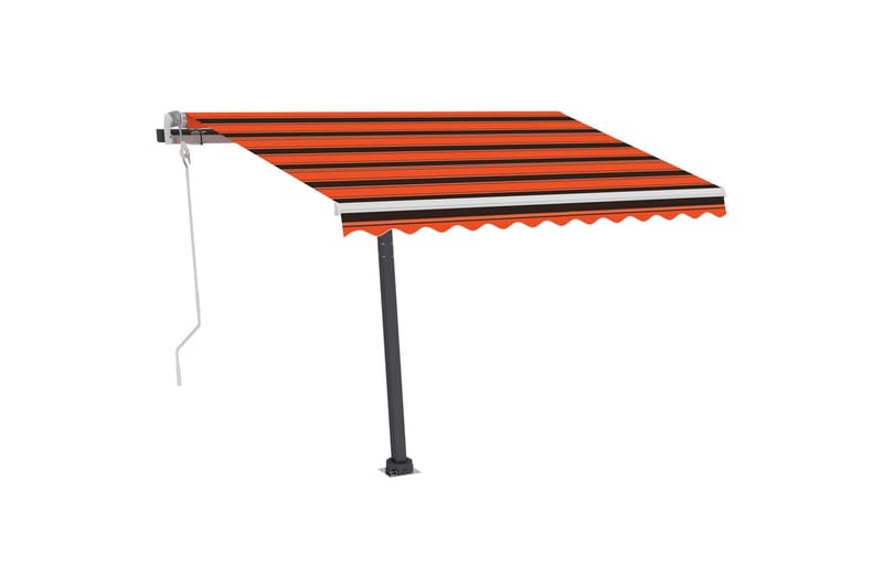 markise m. LED-lys 300x250 cm manuel betjening - Orange - Balkonmarkise - Markiser - Terrassemarkise