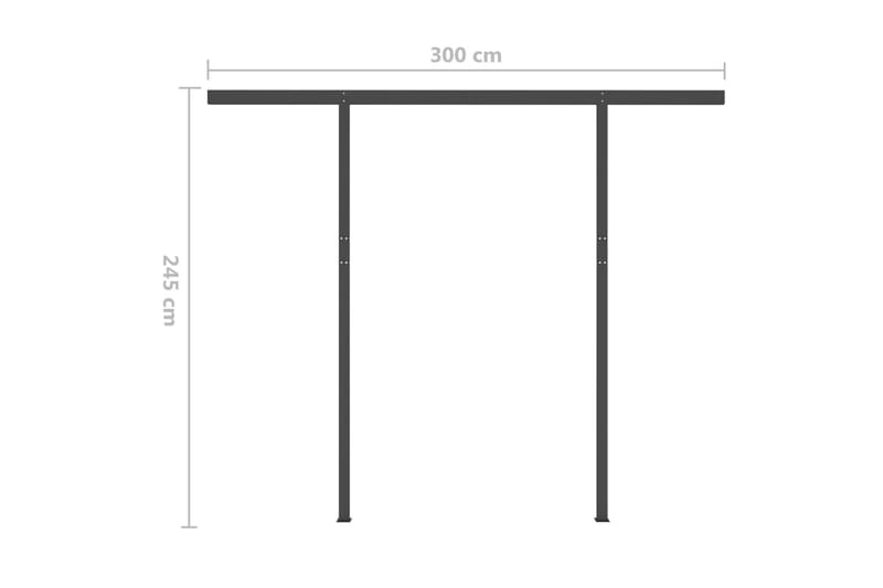 markise m. LED-lys 3x2,5 m manuel betjening - Havemøbler - Solafskærmning - Markiser - Balkonmarkise