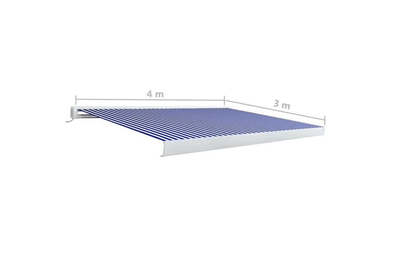 Motoriseret Kassettemarkise 400x300 cm Blå Og Hvid - Blå - Havemøbler - Solafskærmning - Markiser - Balkonmarkise